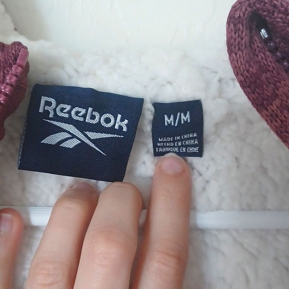 NWT Reebok Faux Fur Fleece Dusty Rose Womans Jacket Size Medium Full Zip Up - Picture 10 of 10